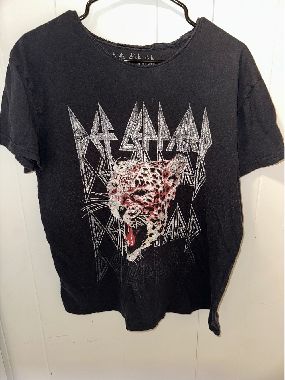 Def Leppard Band Graphic T-Shirt XL Black Cotton Vintage Style